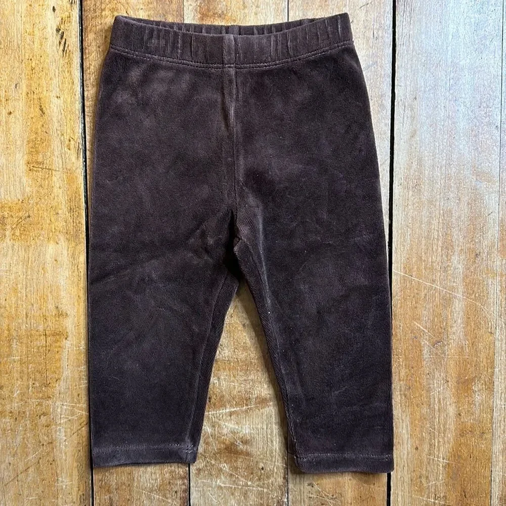 Gap size 12 to 18 months Brown velour pants unisex winter boho Baby Gap
